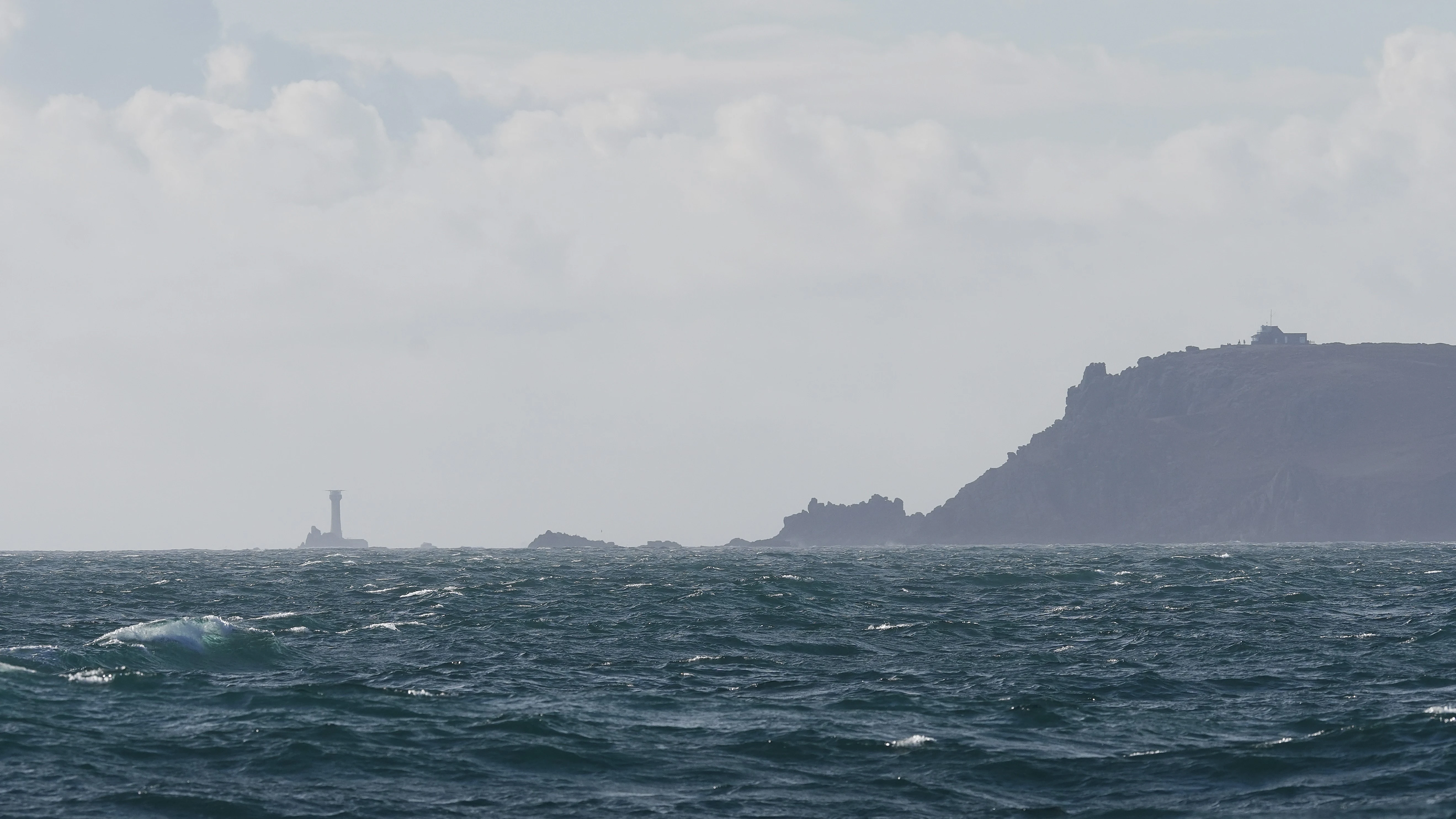 Wolf Rock Lighthouse, Mounts Bay, Cornwall, UK — photo by Jim Bennett