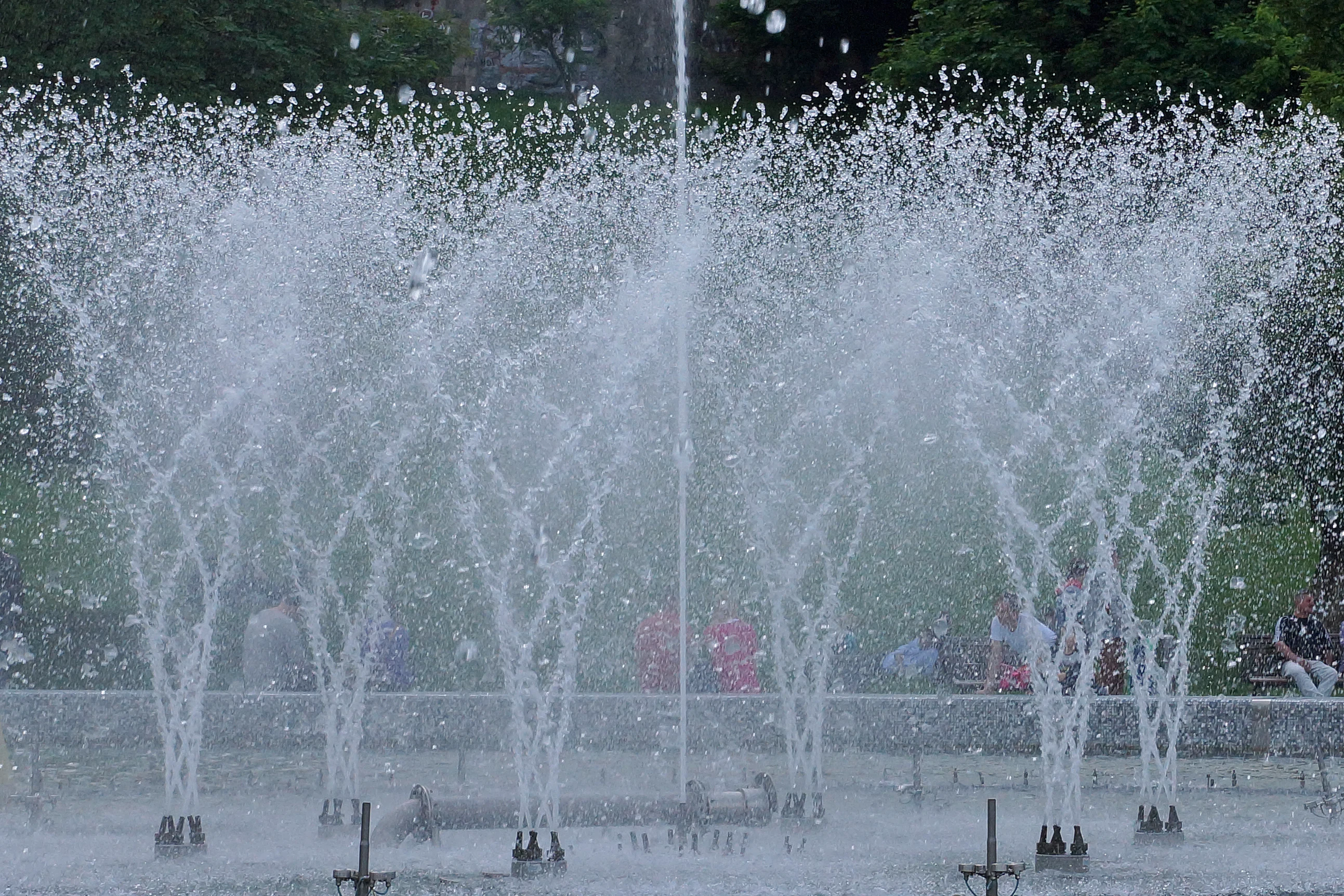 Fountains, Warsaw, Poland — photo by Jim Bennett