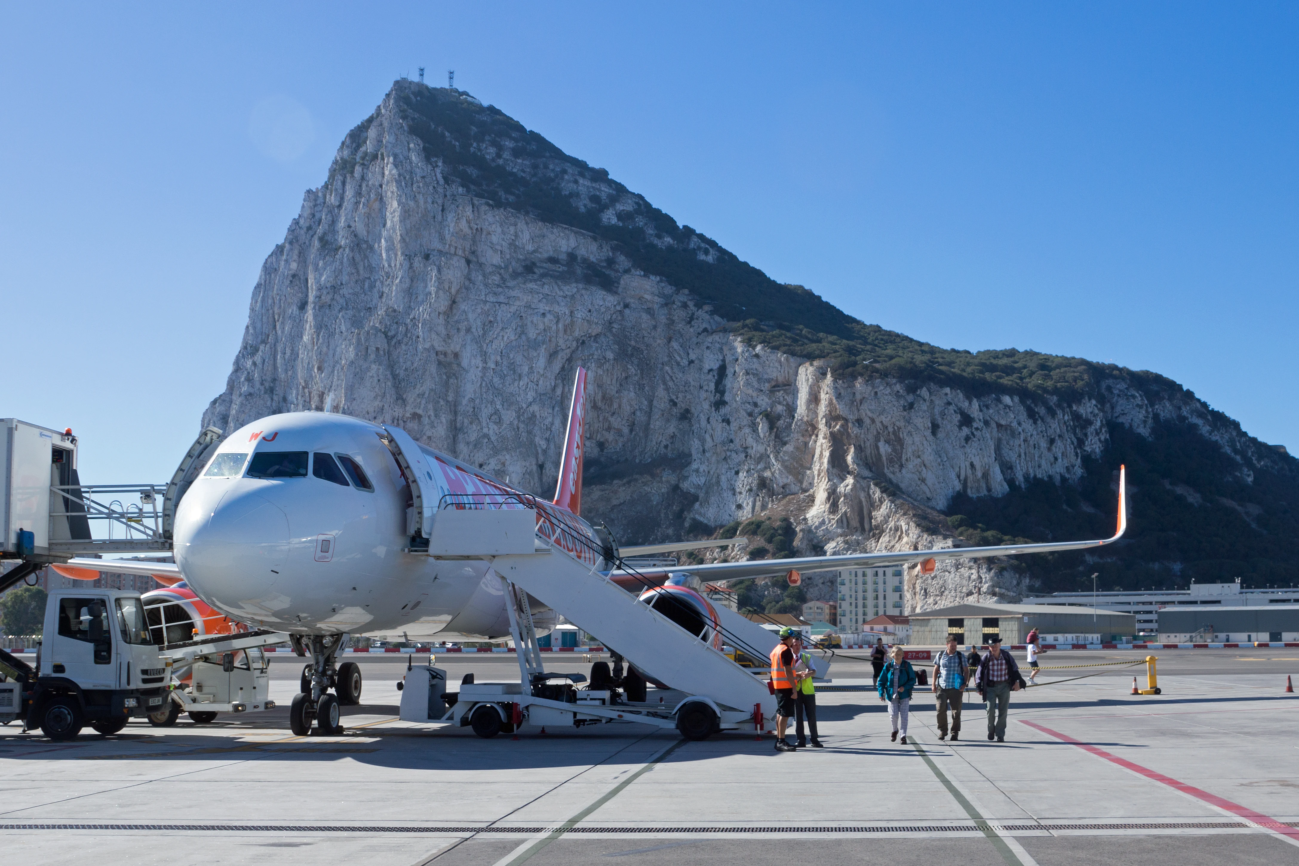 Margaret, David & Jason arriving at Gibraltar, Gibraltar, Spain — photo by Jim Bennett