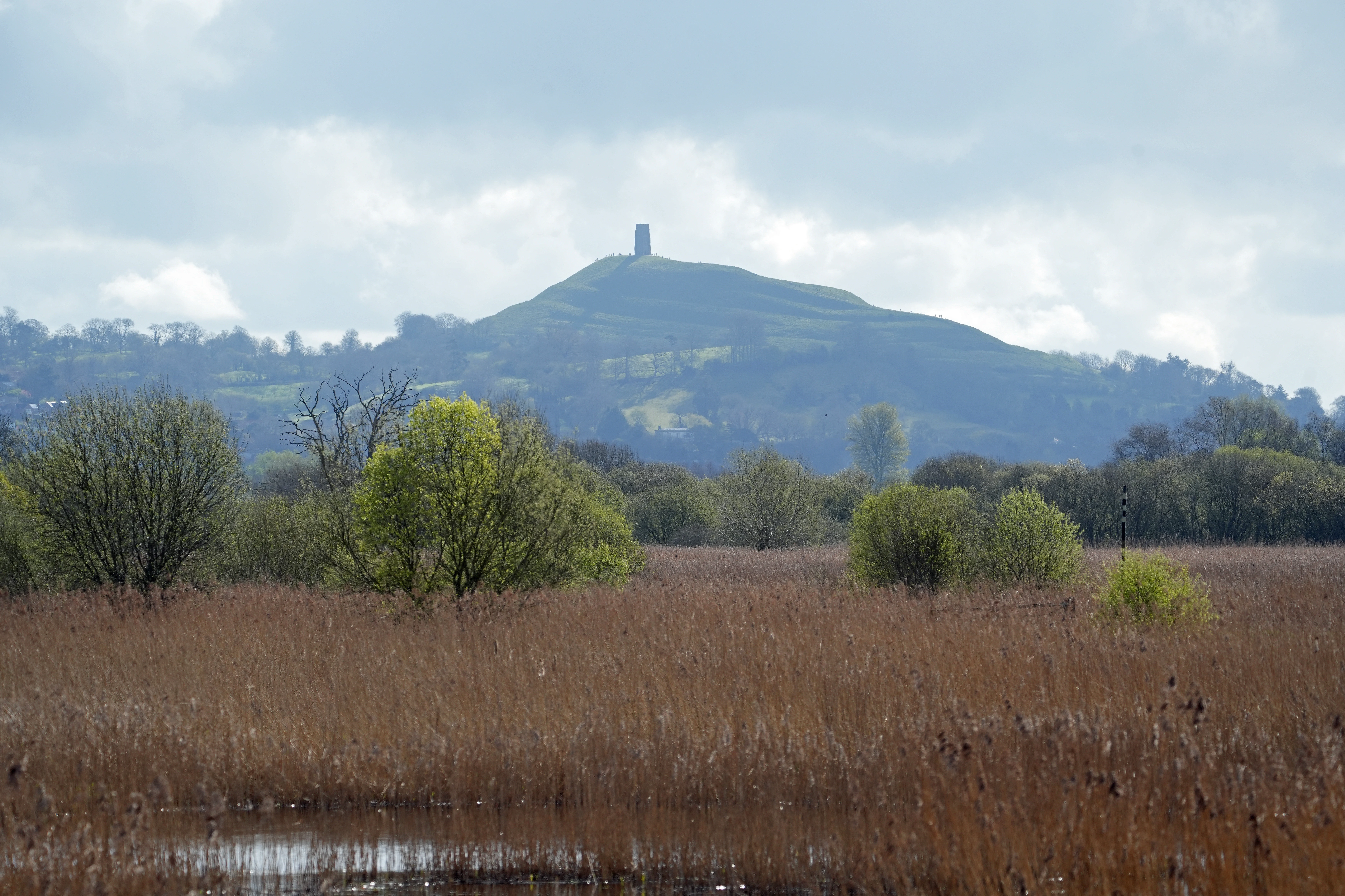 Glastonbury Tor, RSPB Ham Wall, Somerset, UK — photo by Jim Bennett
