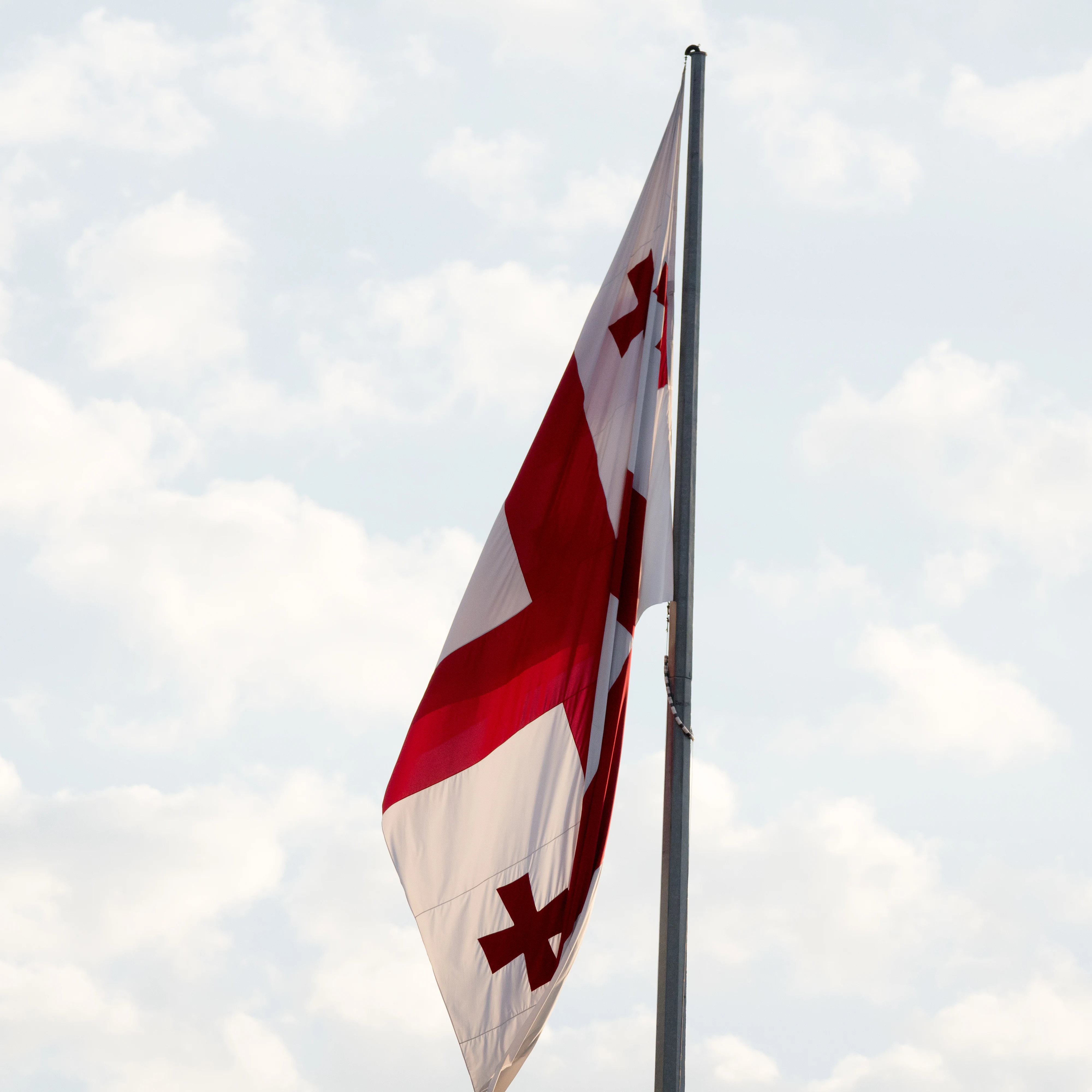 Georgian flag, Georgia — photo by Jim Bennett