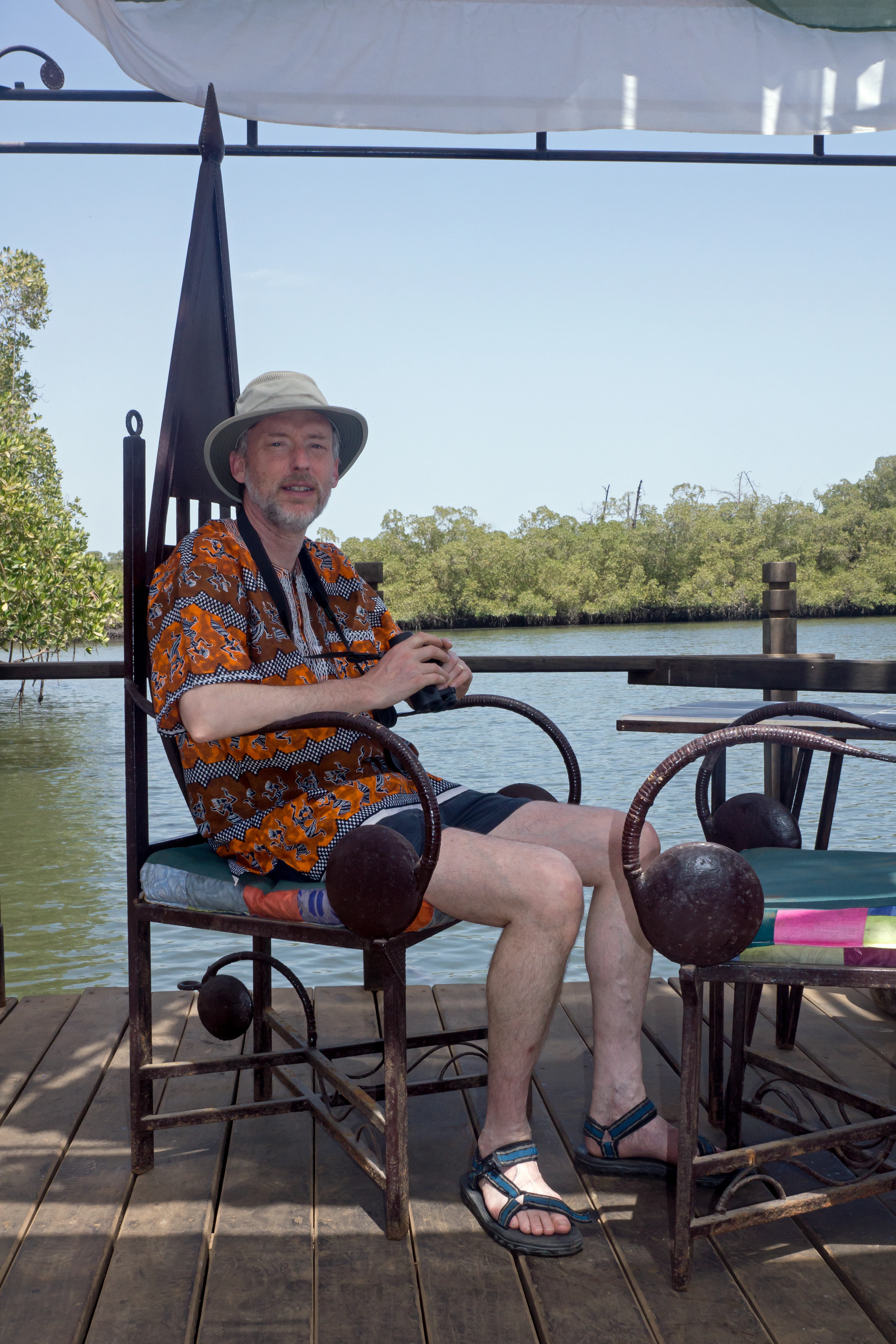 Jim at our lodge, The Gambia — photo by Jim Bennett