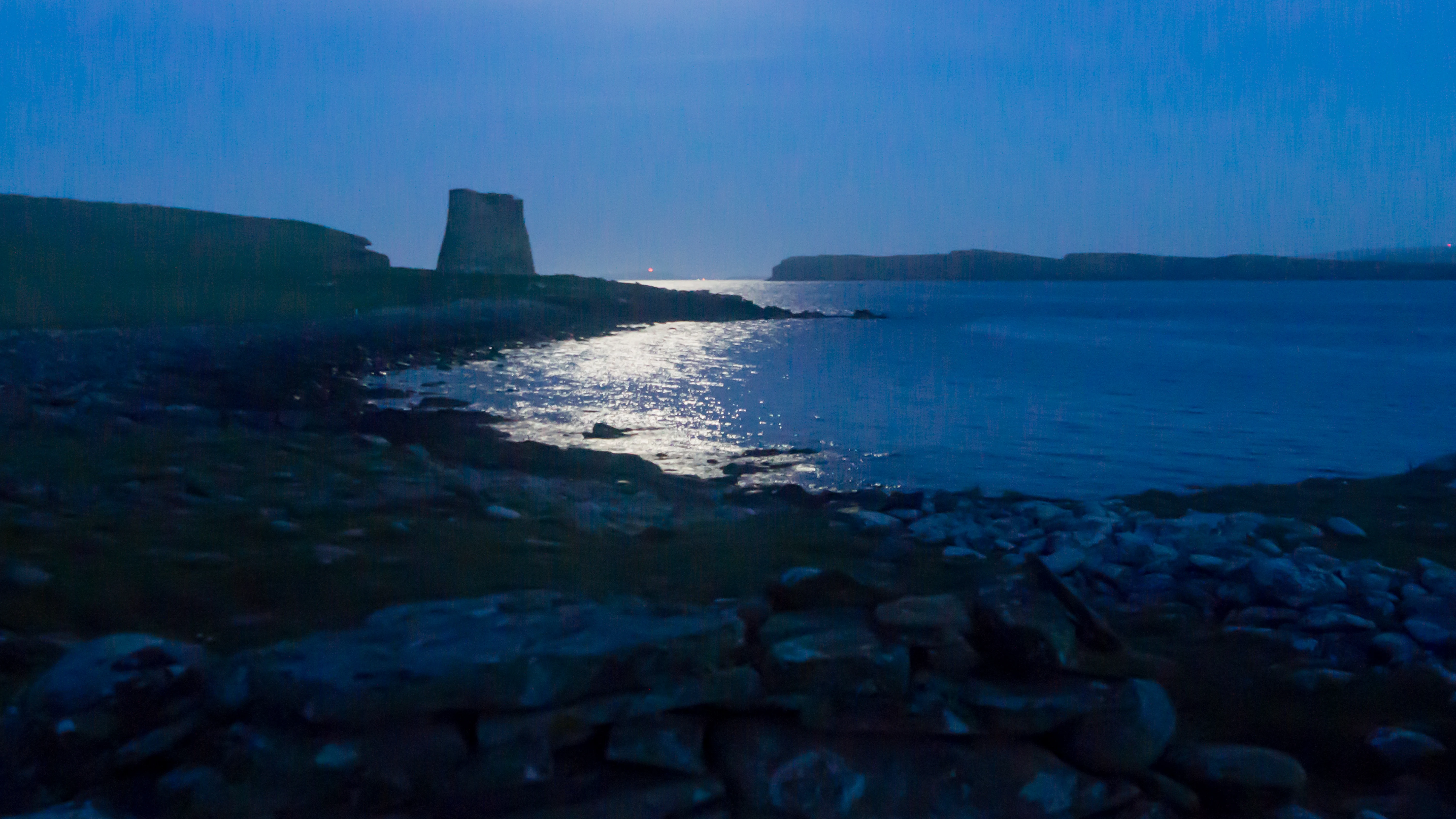 Moonlight on the Broch of Mousa, Mousa, UK — photo by Jim Bennett