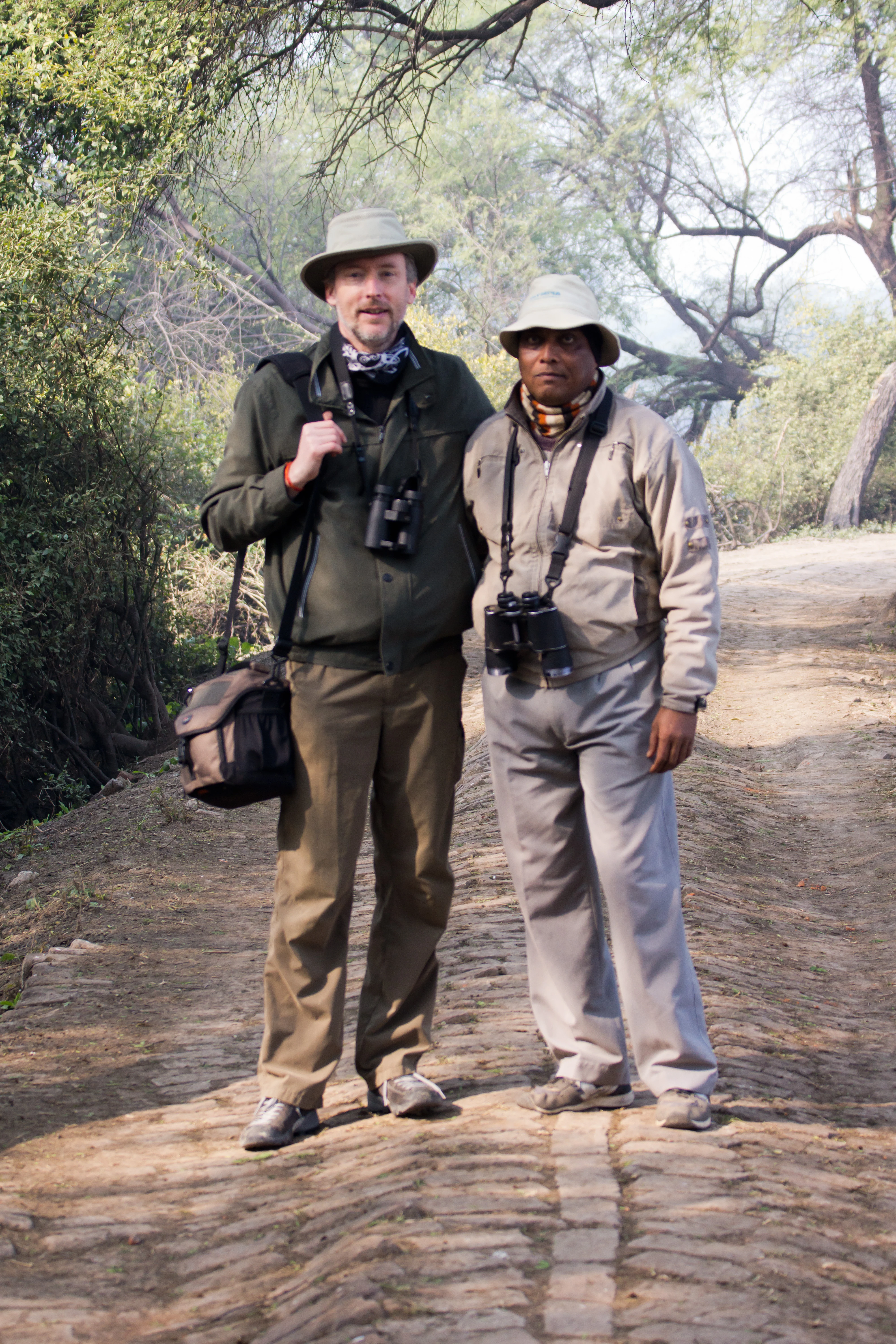 Jim & D. D. Mittal, our guide, Keoladeo National Park, Bharatpur, Rajasthan, India — photo by Jim Bennett