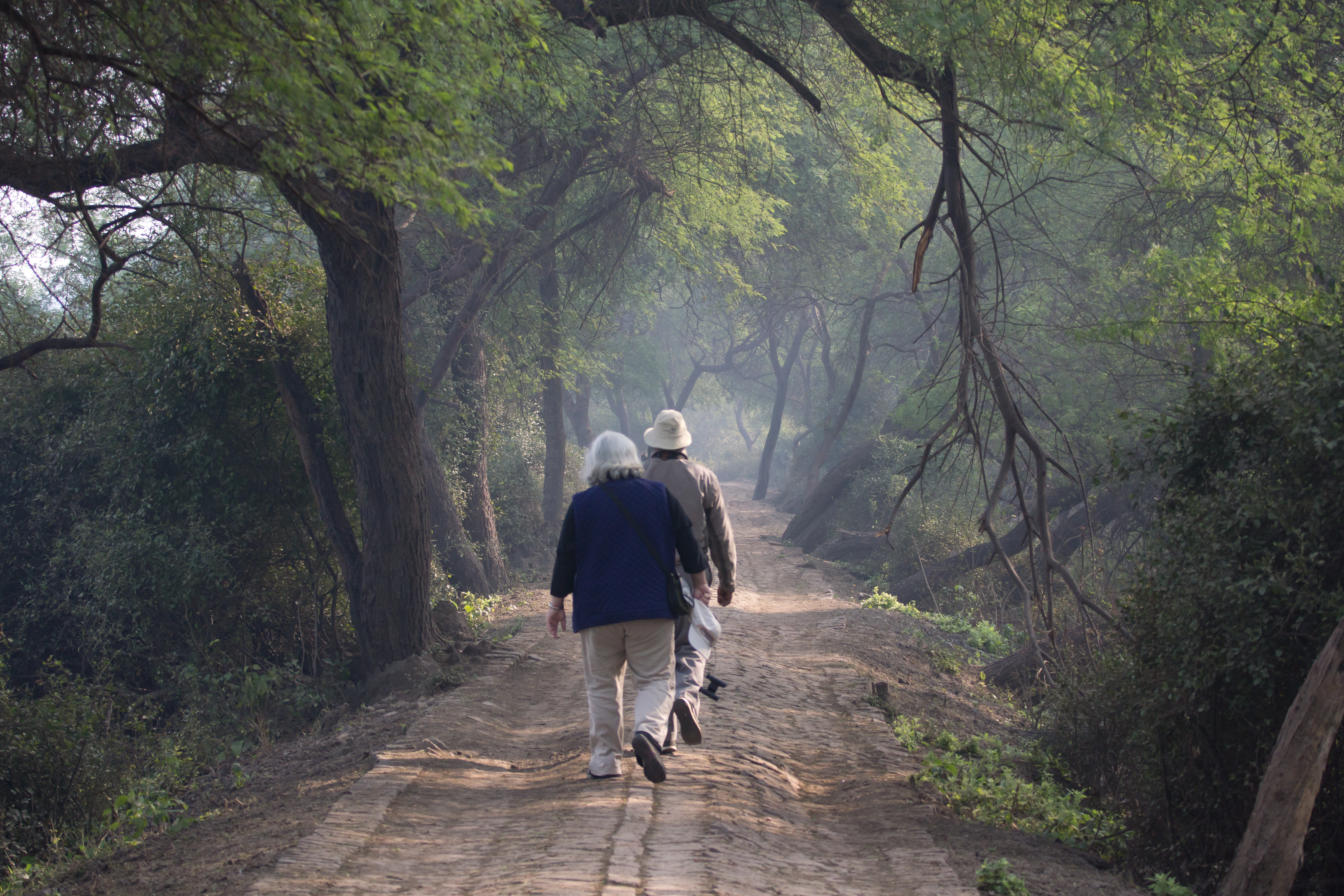 Caroline & D. D. Mittal our guide, Keoladeo National Park, Bharatpur, Rajasthan, India — photo by Jim Bennett