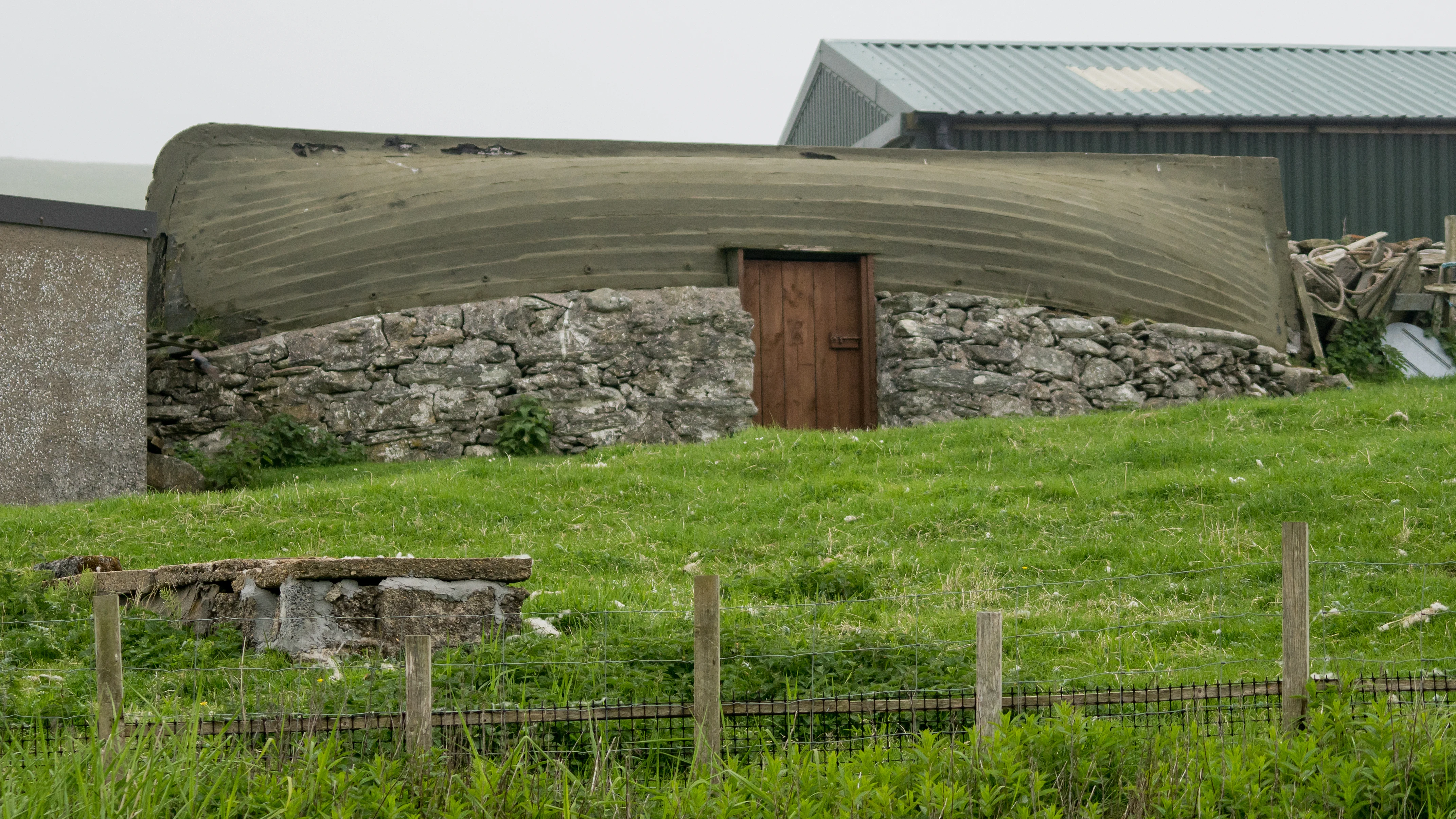 Boat-roof shed, Unst, UK — photo by Jim Bennett