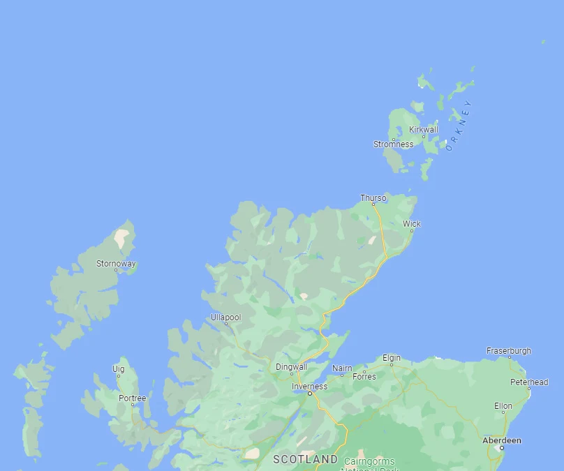 Orkney map, Orkney, UK — photo by Jim Bennett