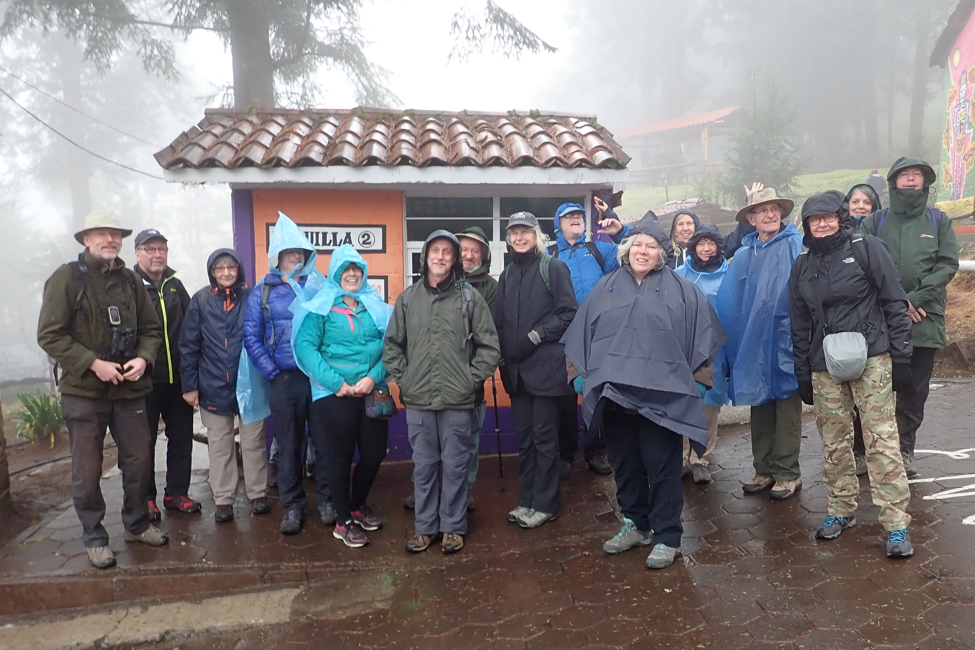 Jim, Caroline & the group, El Rosario Monarch Reserve, Michoacan, Mexico — photo by Jim Bennett