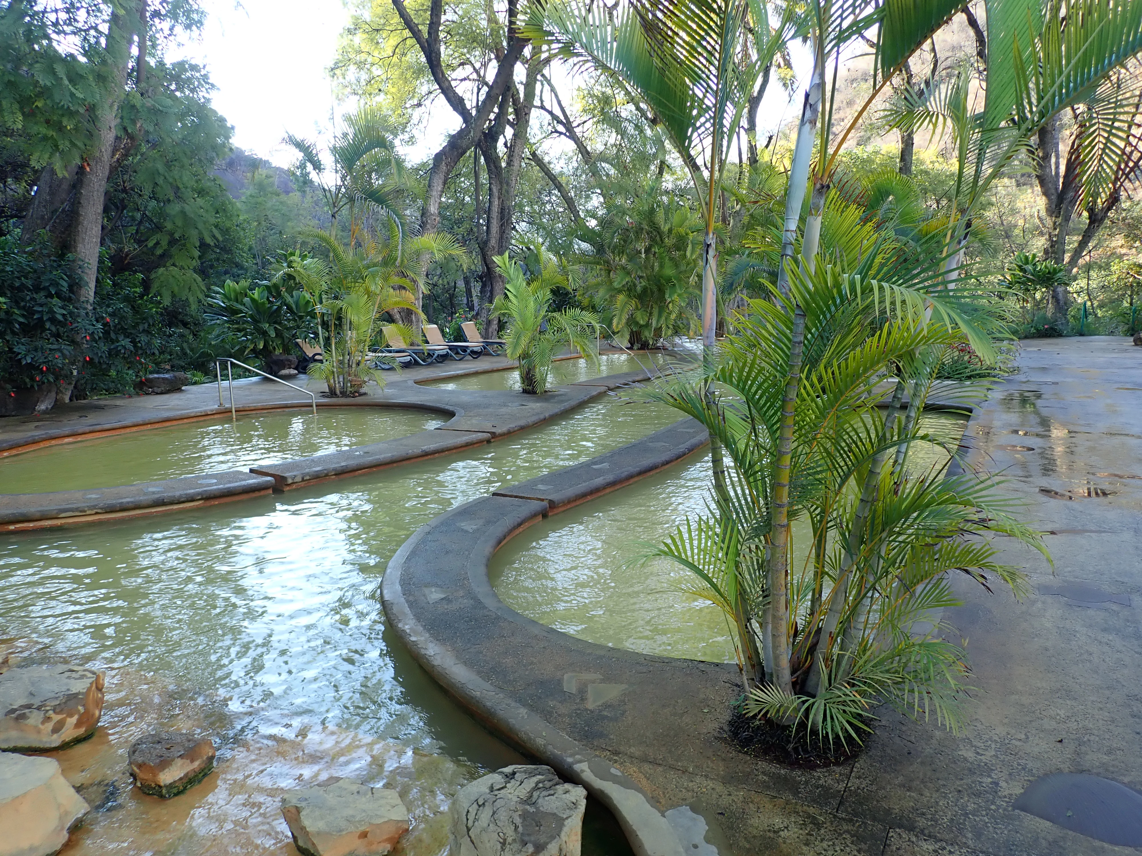 Thermal pools, Hotel Agua Blanca, Michoacan, Mexico — photo by Jim Bennett