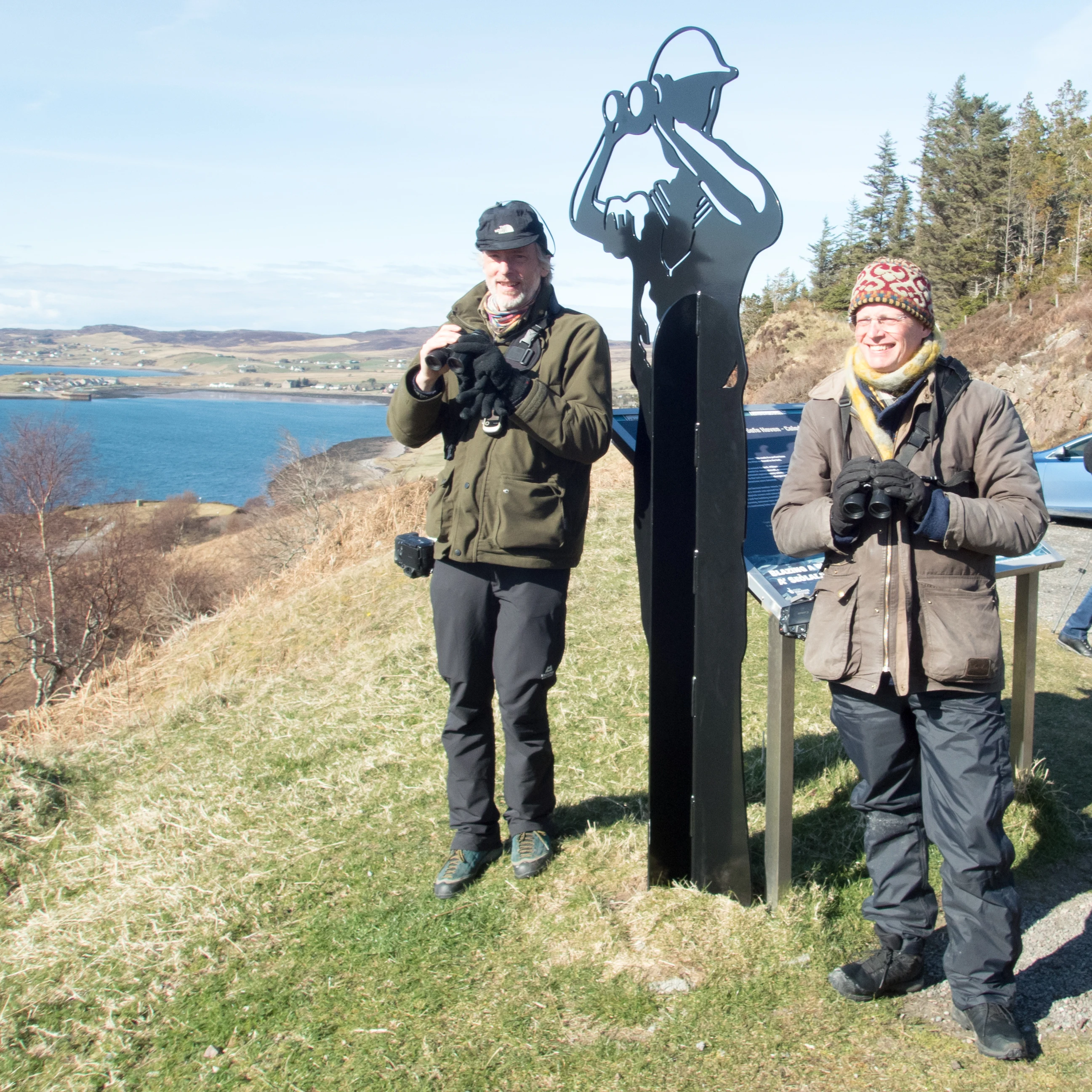 Jim & Adam, Loch Ewe viewpoint, Wester Ross, UK — photo by Jim Bennett