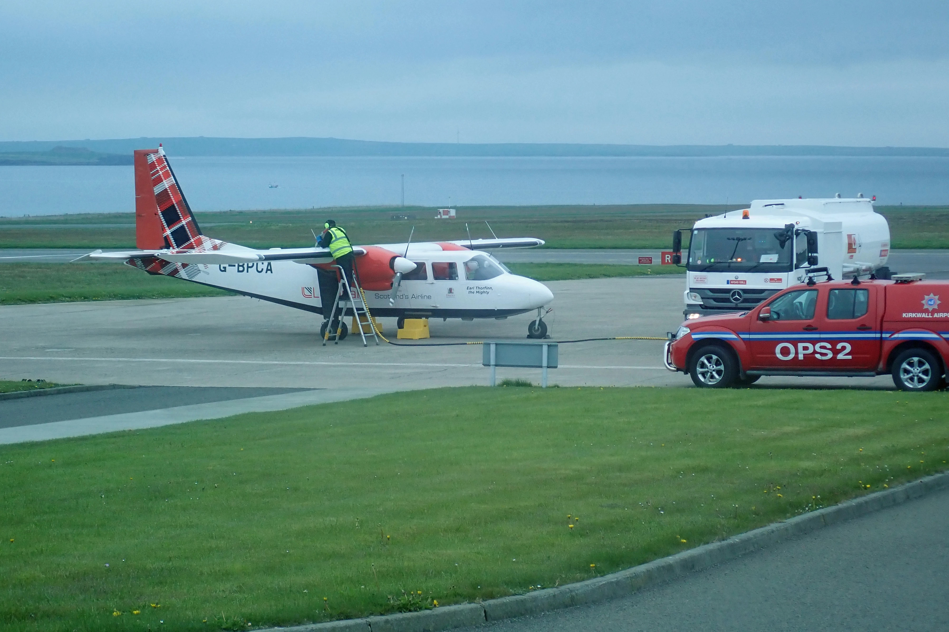 Refuelling, Kirkwall Airport, Orkney, UK — photo by Jim Bennett