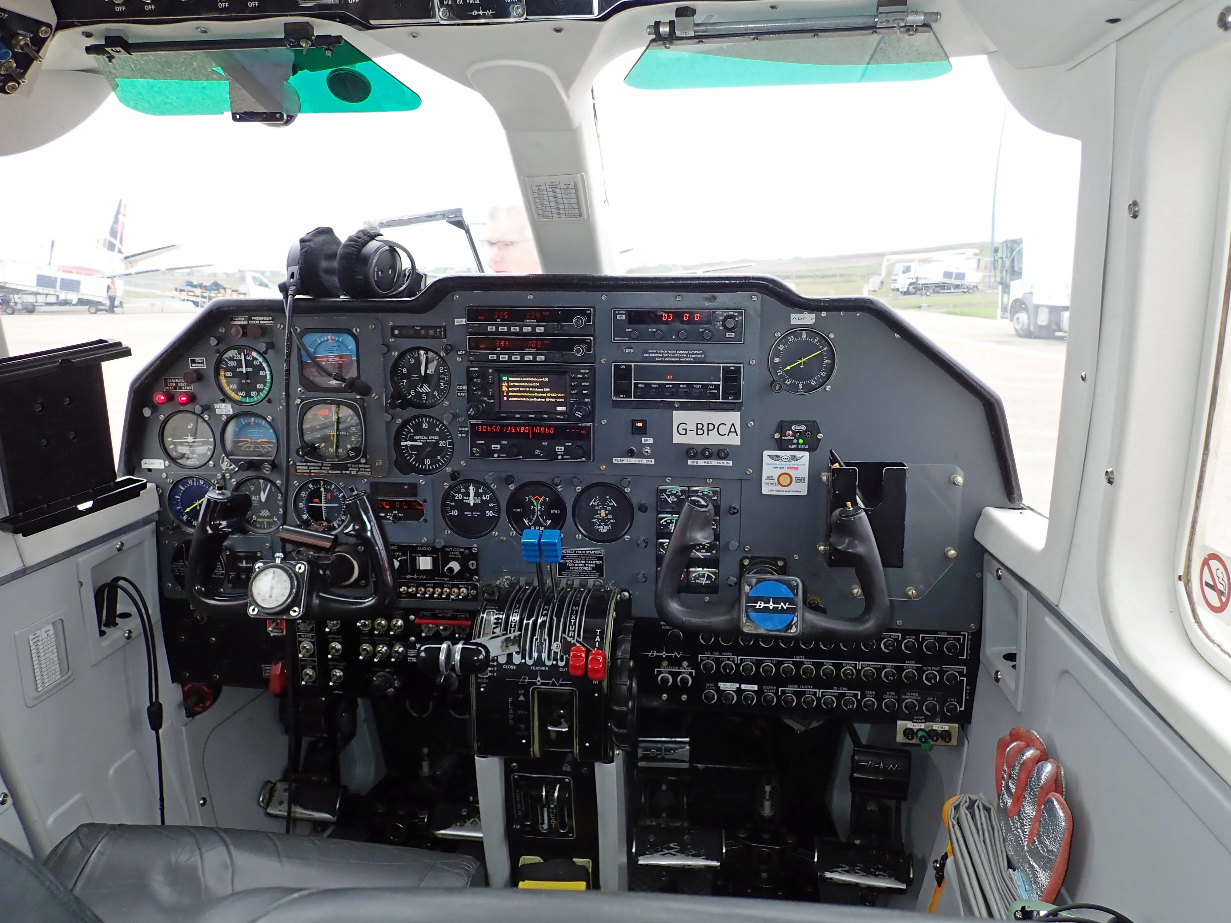 View from my seat, Kirkwall Airport, Orkney, UK — photo by Jim Bennett