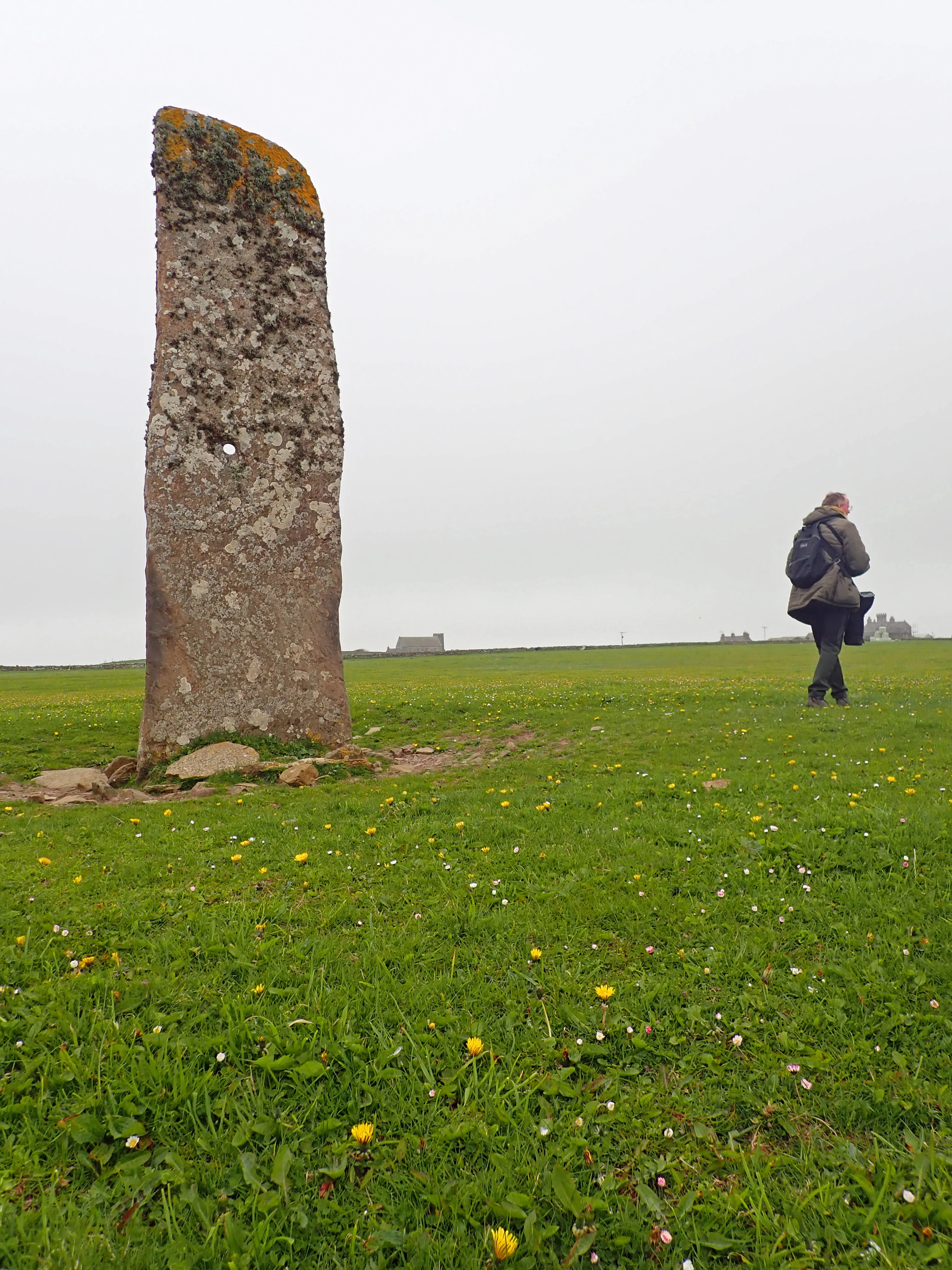 Standing Stone & Adam, North Ronaldsay, UK — photo by Jim Bennett