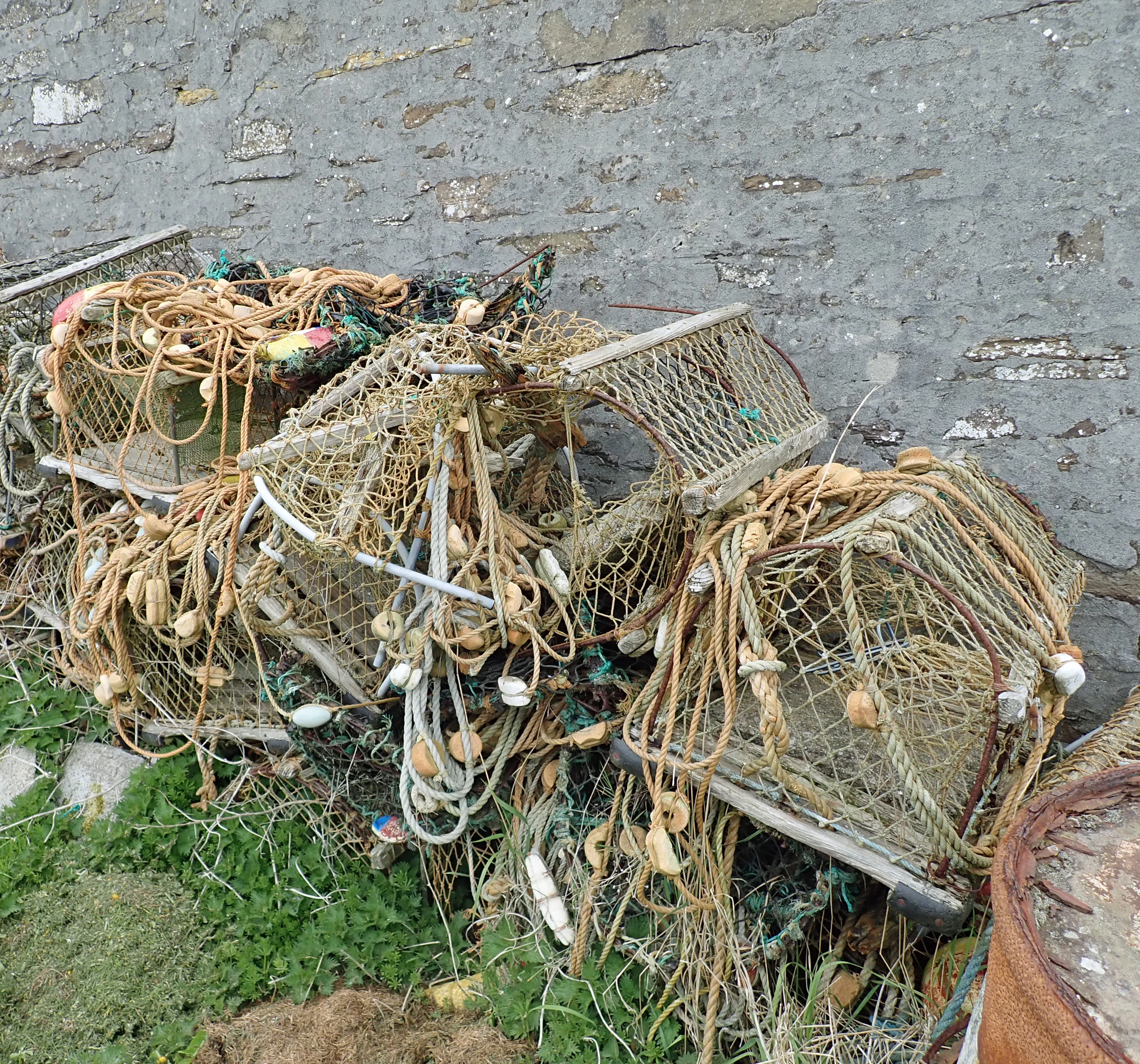 Lobster pots, North Ronaldsay, UK — photo by Jim Bennett