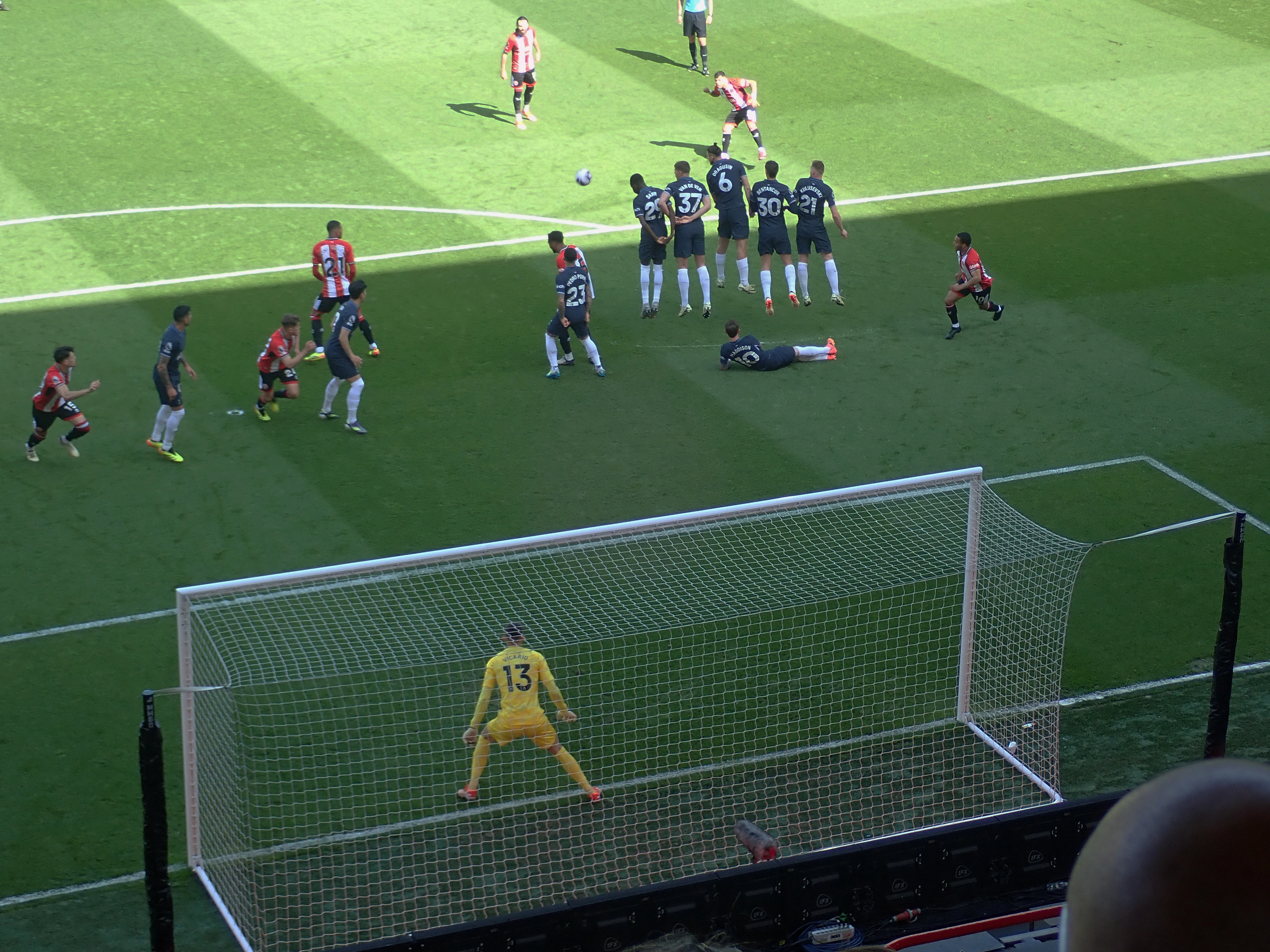 Sheffield United free kick, Bramhall Lane, Yorkshire, UK — photo by Jim Bennett