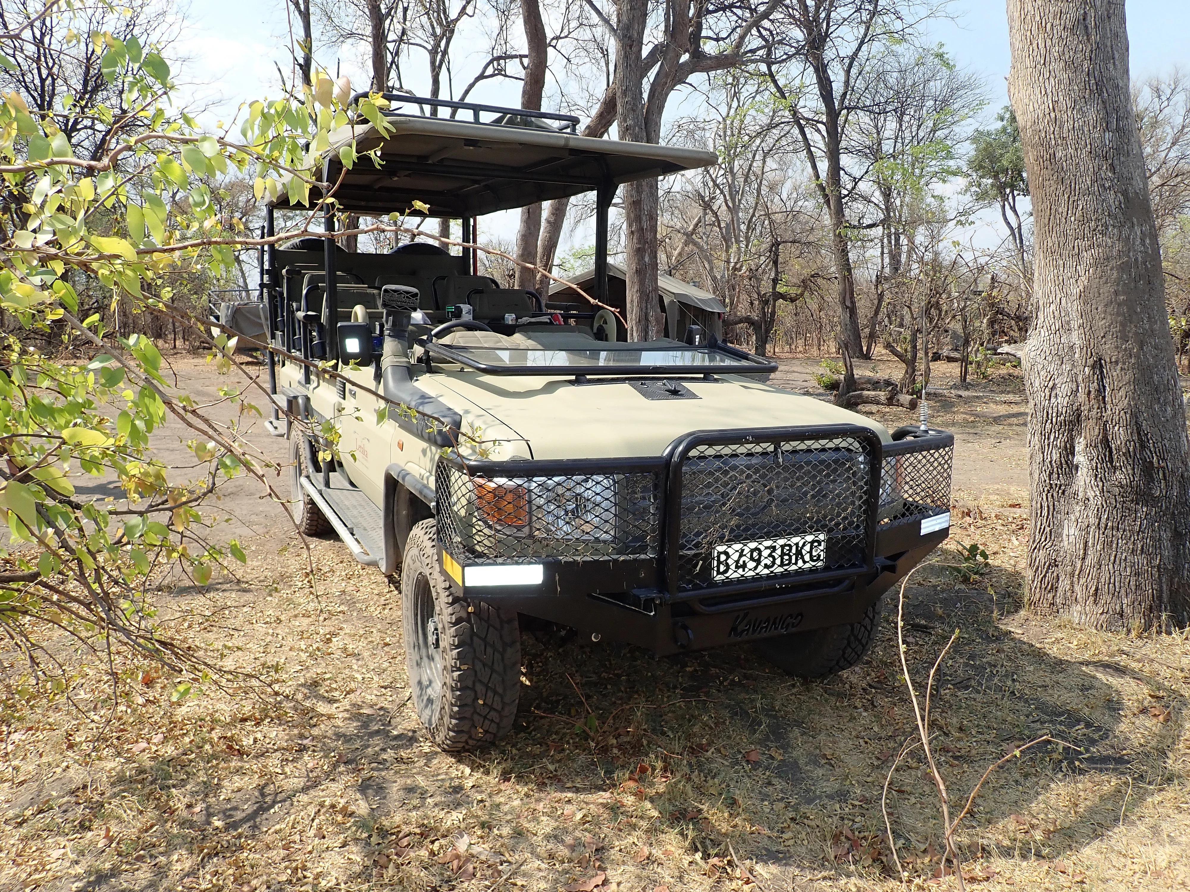 Our Landcruiser, Khwai campsite, Botswana — photo by Jim Bennett