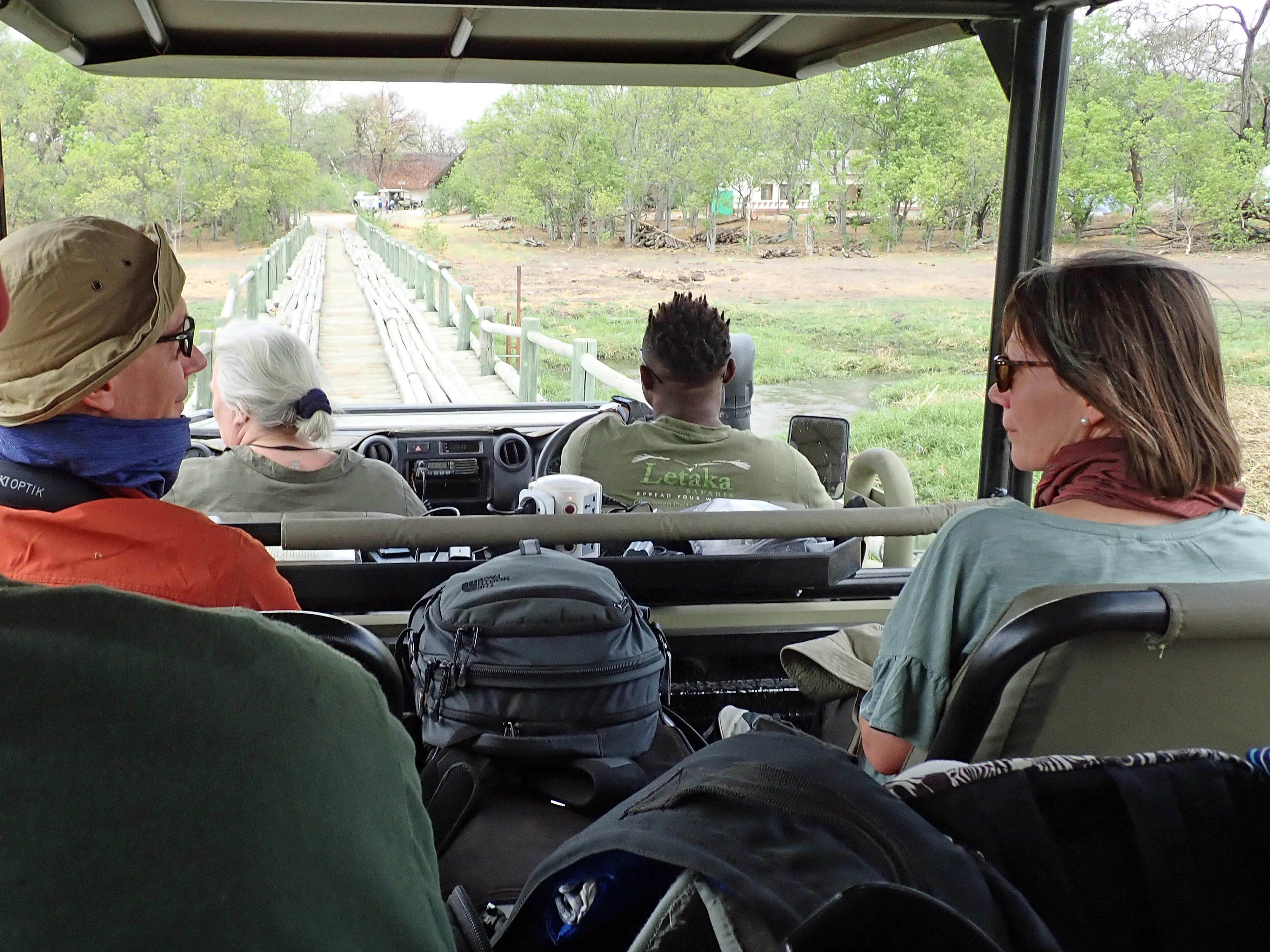 Wooden Bridge, Approaching Moremi, Botswana — photo by Jim Bennett
