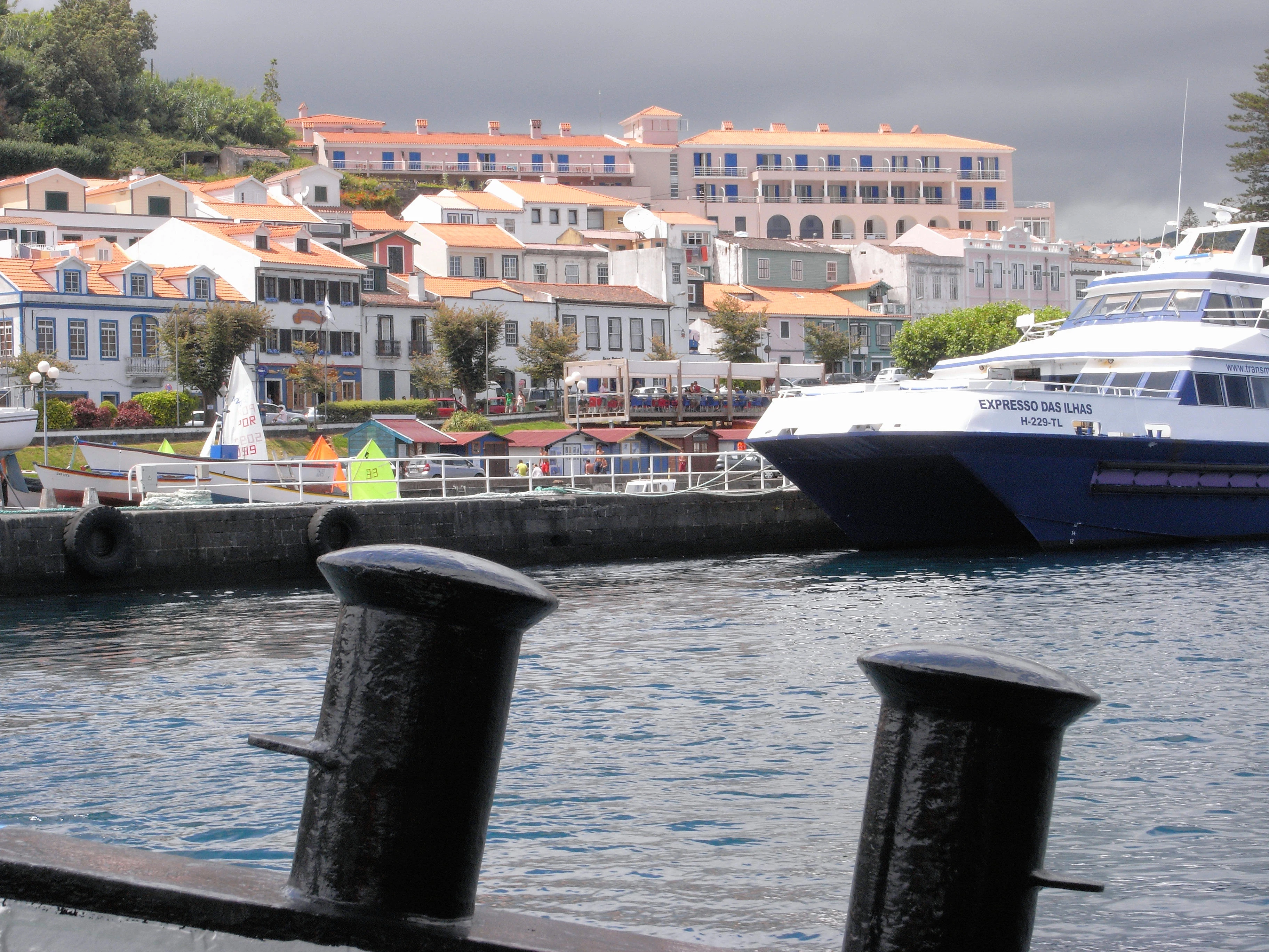 View from the Pico ferry, Horta, Azores, Portugal — photo by Jim Bennett