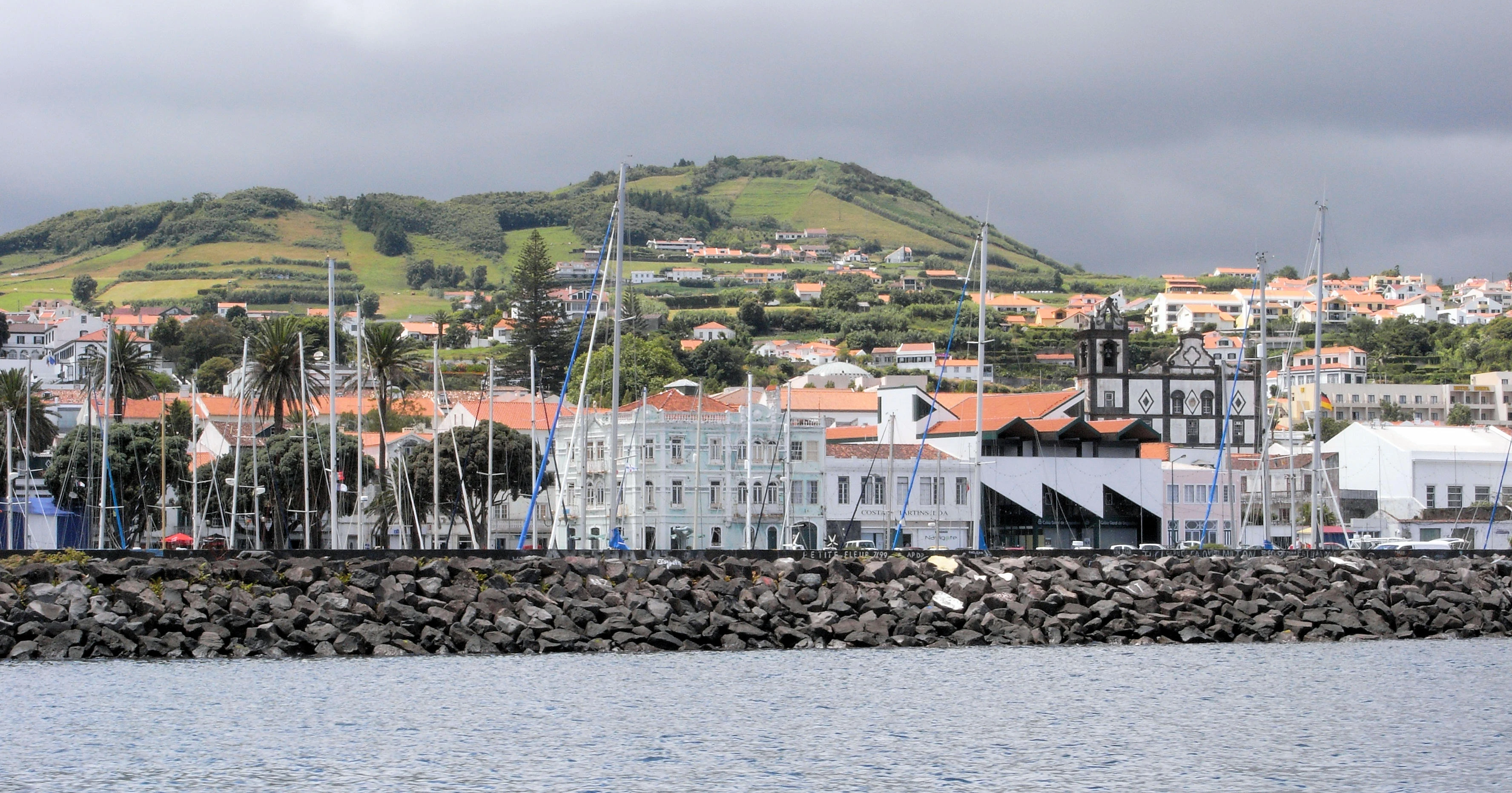 View from the Pico ferry, Horta, Azores, Portugal — photo by Jim Bennett