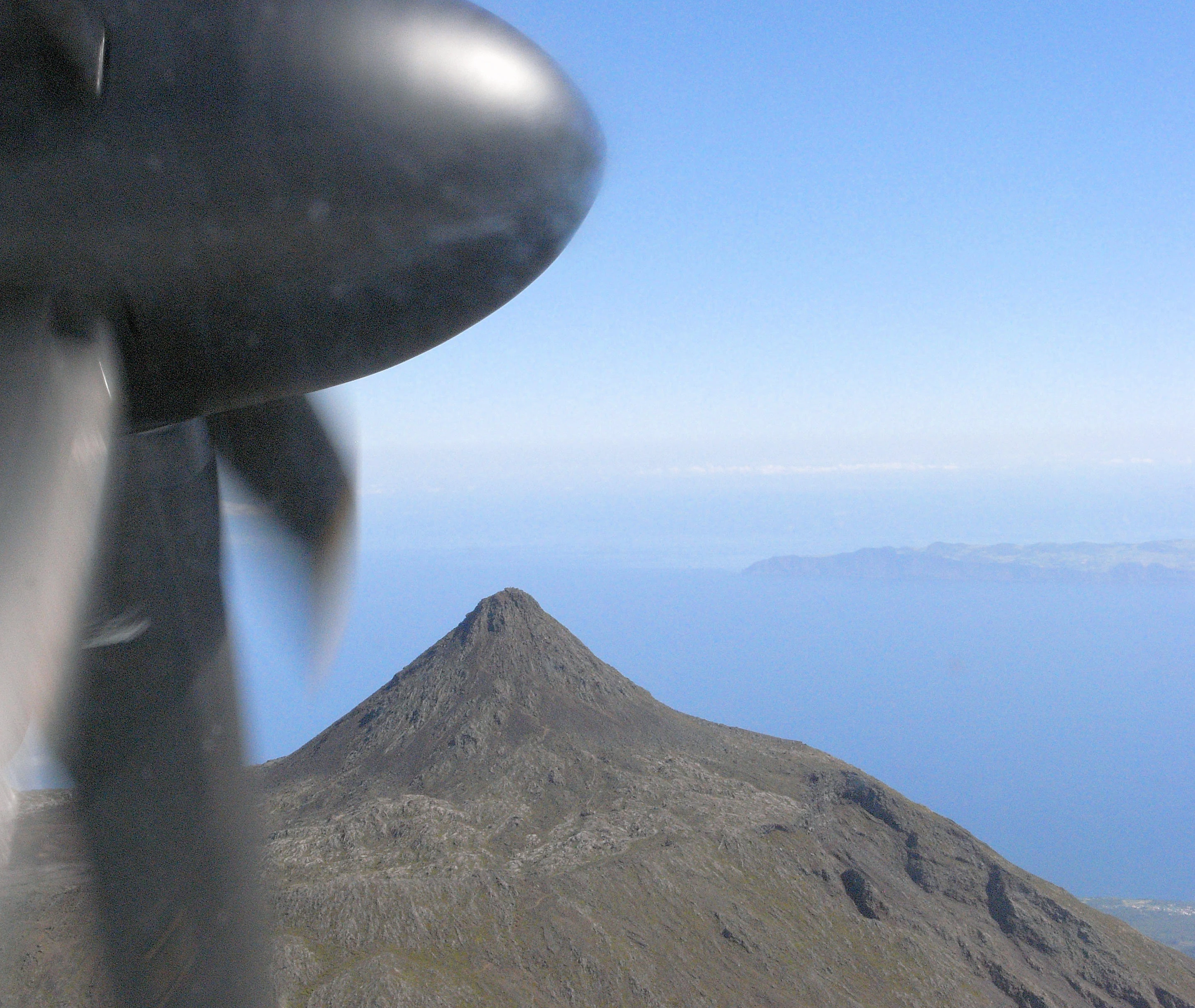 Pico from the air, Azores, Portugal — photo by Jim Bennett