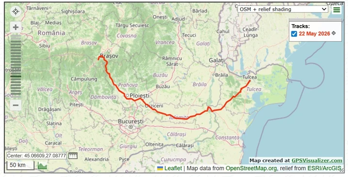 Day 4 map: Bran to Tulcea, Romania — photo by Jim Bennett