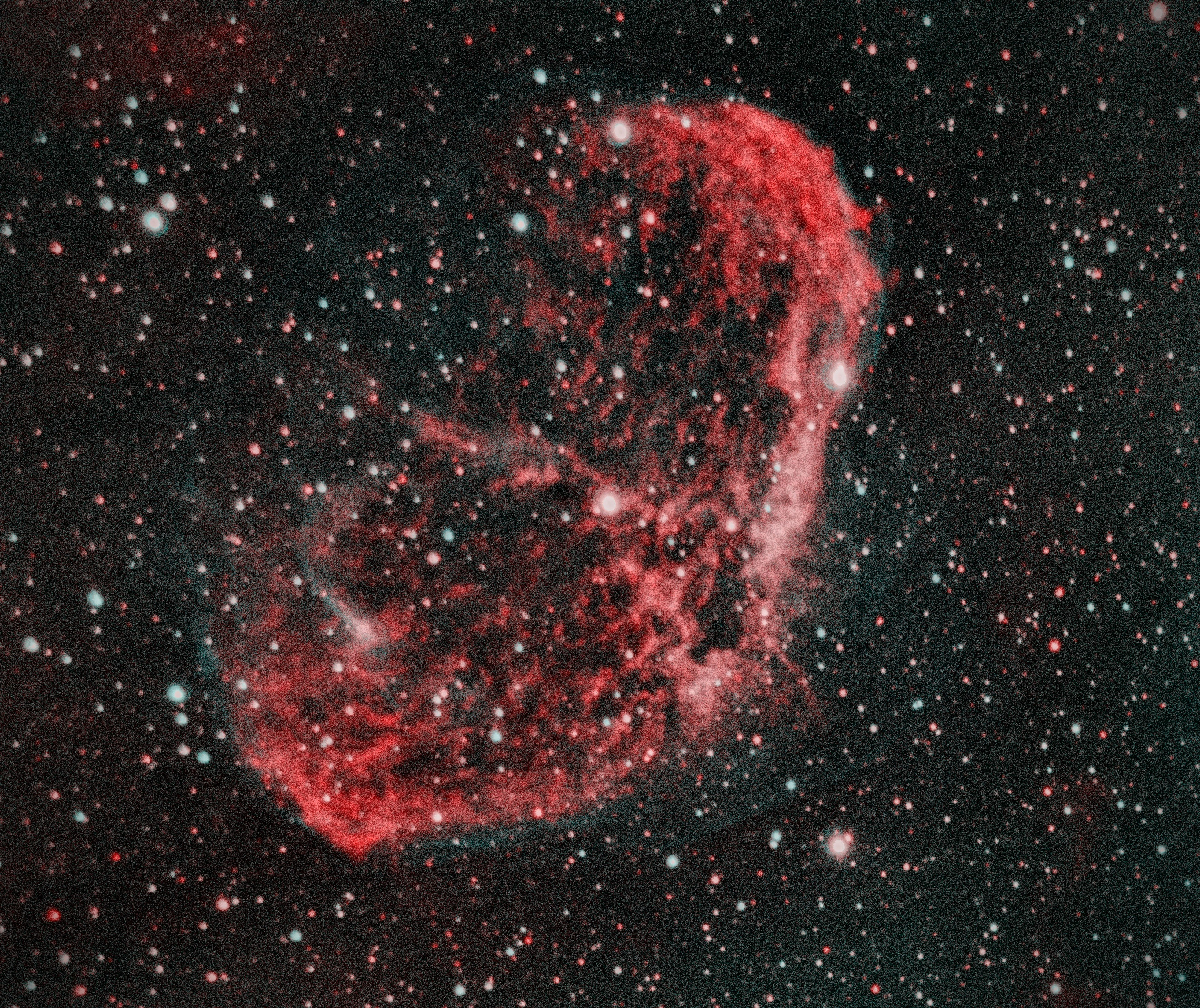 Crescent Nebula (Reprocessed), Lancaster, UK — photo by Orlando Prugel-Bennett
