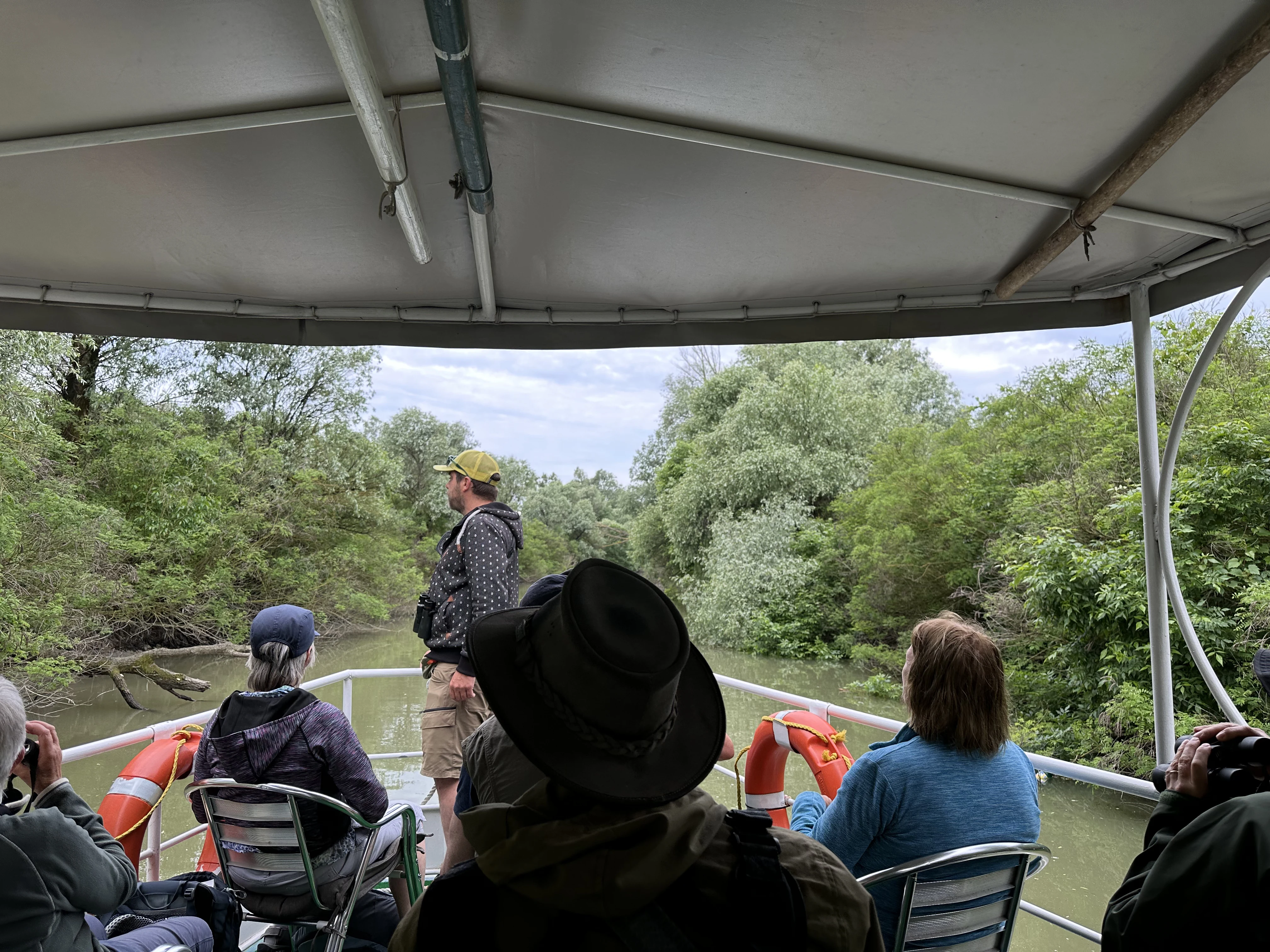 Our small river boat, Romanian Steppe, Romania — photo by Orlando Prugel-Bennett