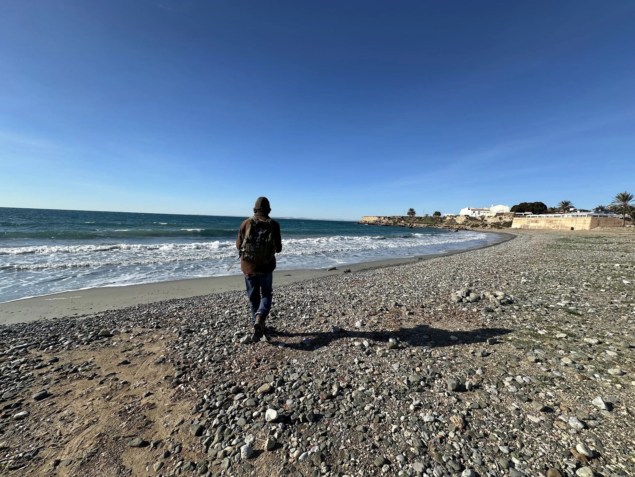 John on Tabarca island beach, Tabarca, Alicante, Spain — photo by Orlando Prugel-Bennett