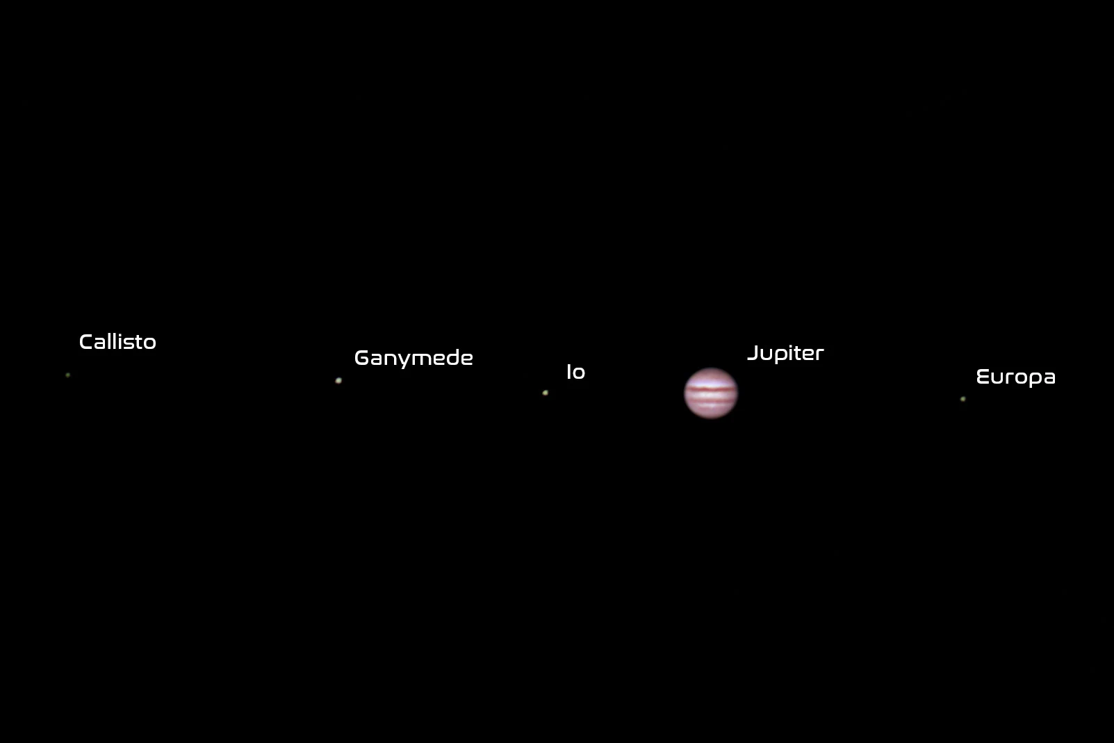 Jupiter with Moons, Eling, UK — photo by Orlando Prugel-Bennett