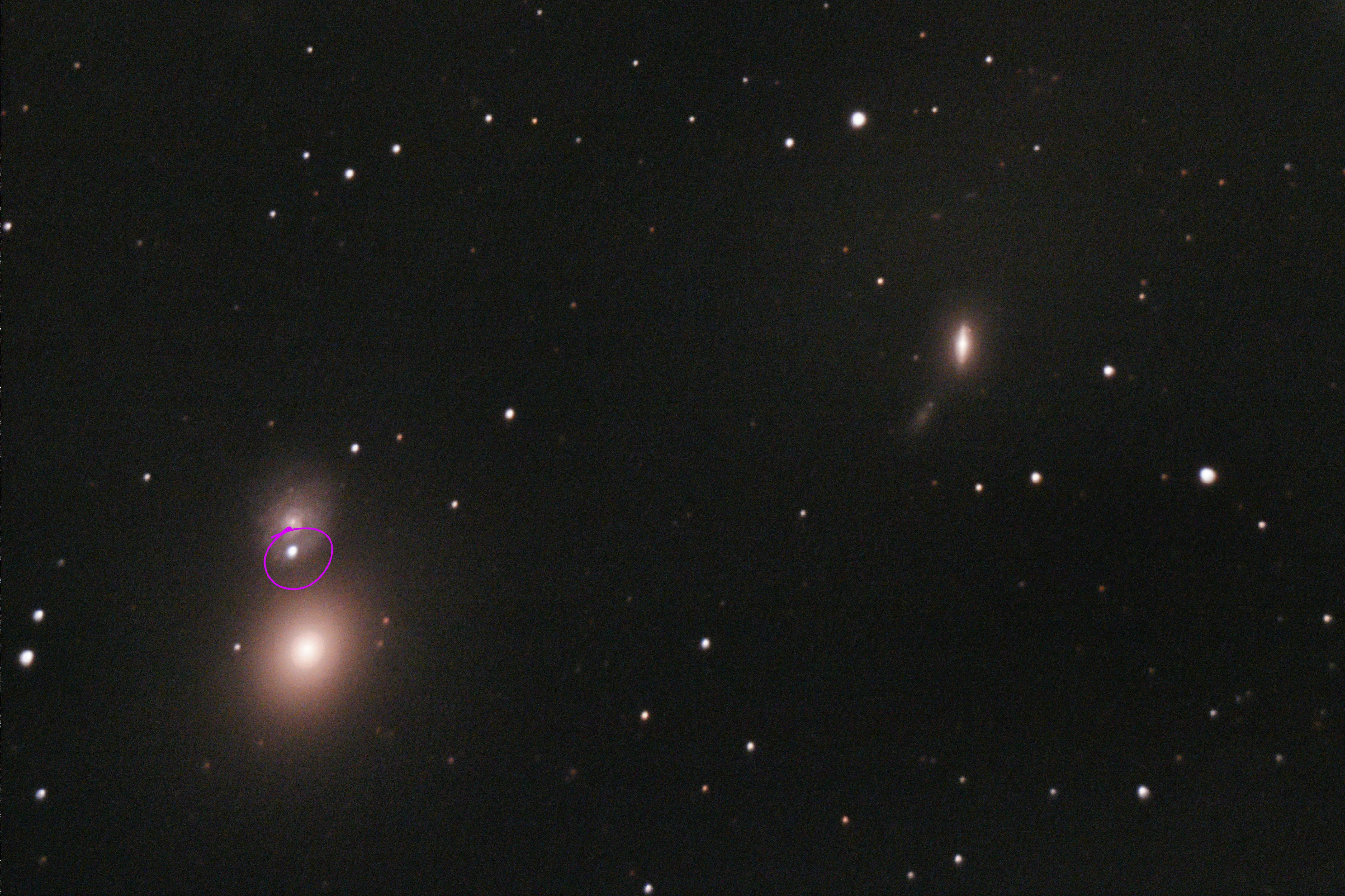 M60 with Supernova (hilighted), Lancaster, UK — photo by Orlando Prugel-Bennett