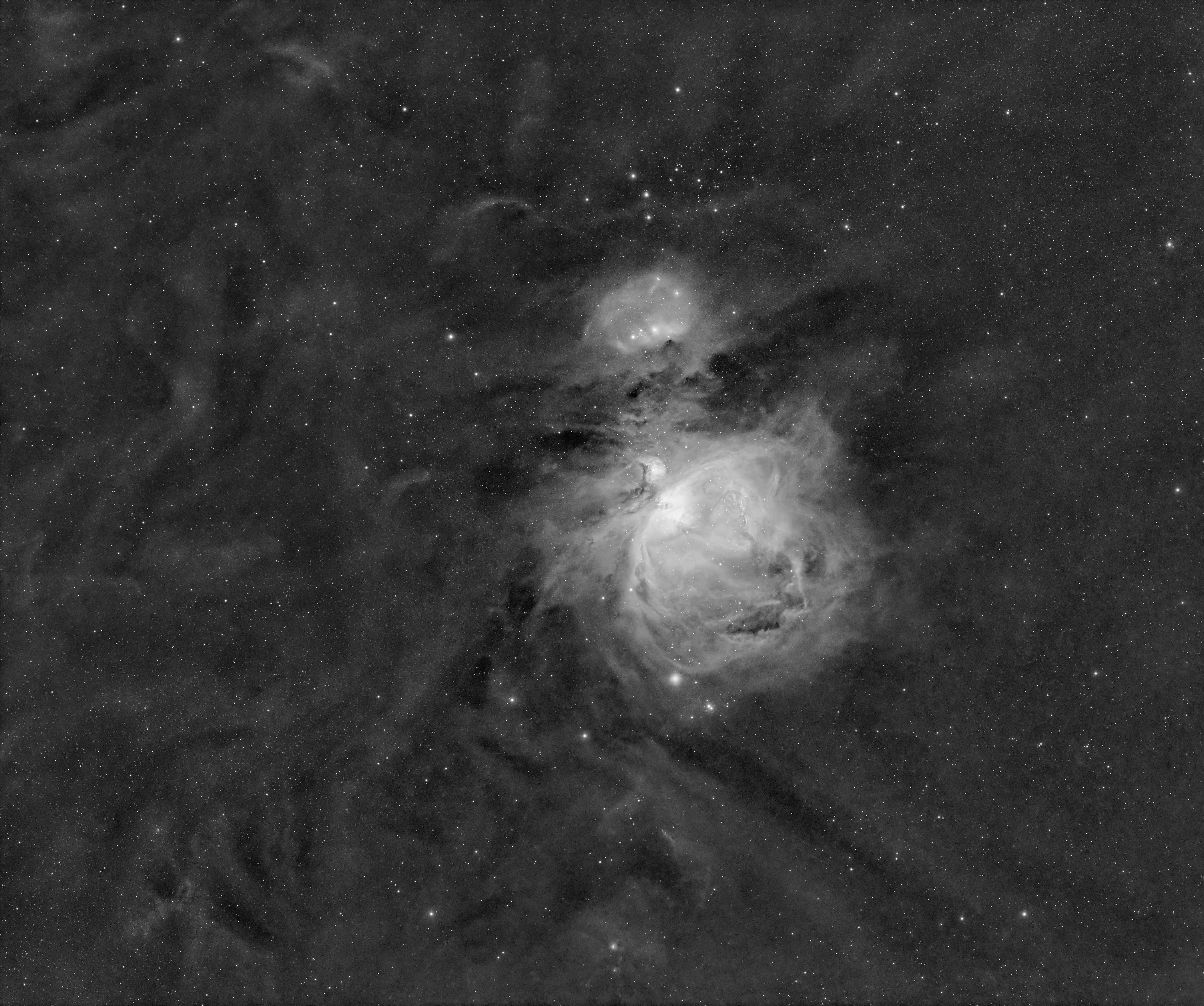 Orion Nebula (Monochrome), Lancaster, UK — photo by Orlando Prugel-Bennett