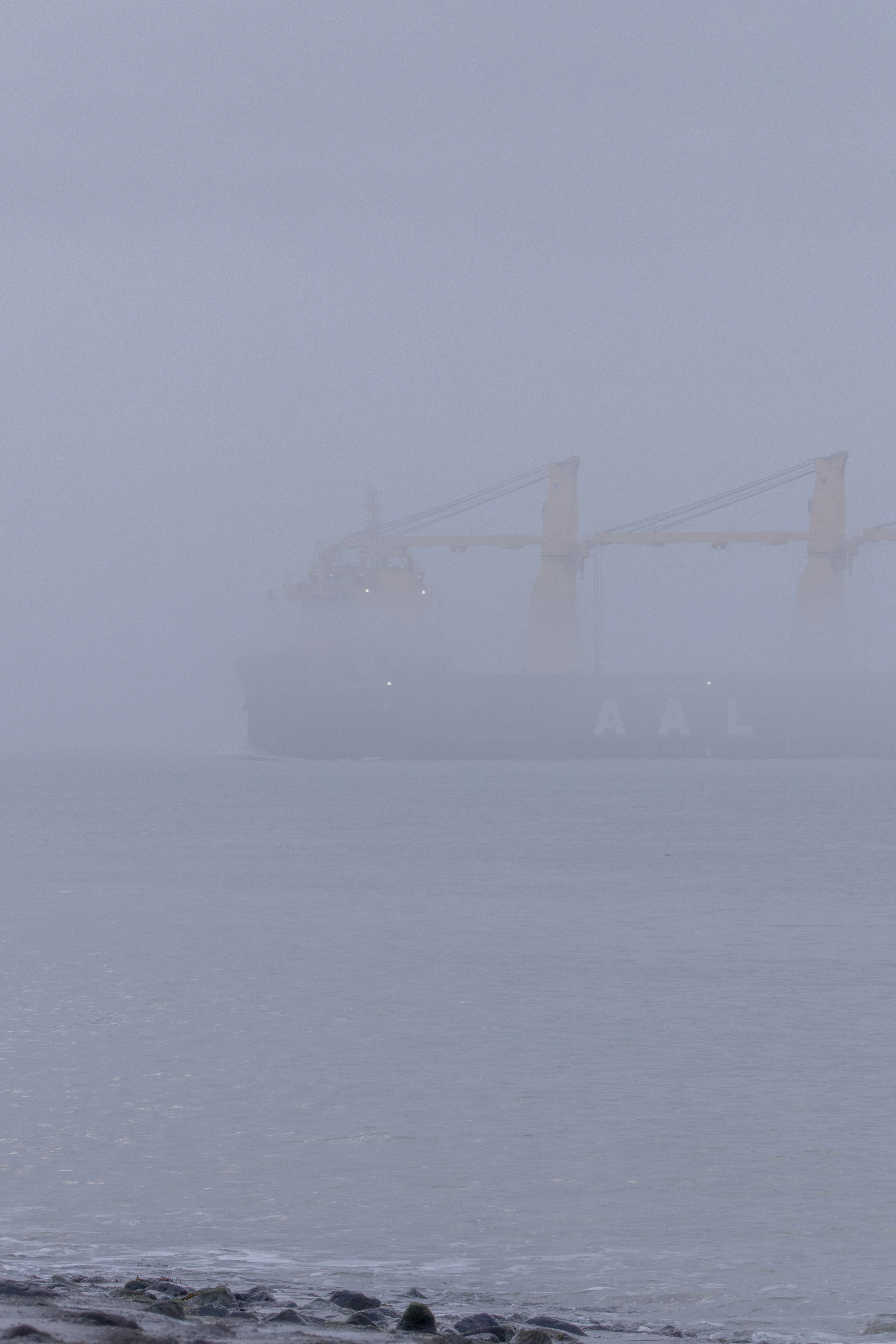 Ship in fog, Zeeland, Netherlands — photo by Orlando Prugel-Bennett