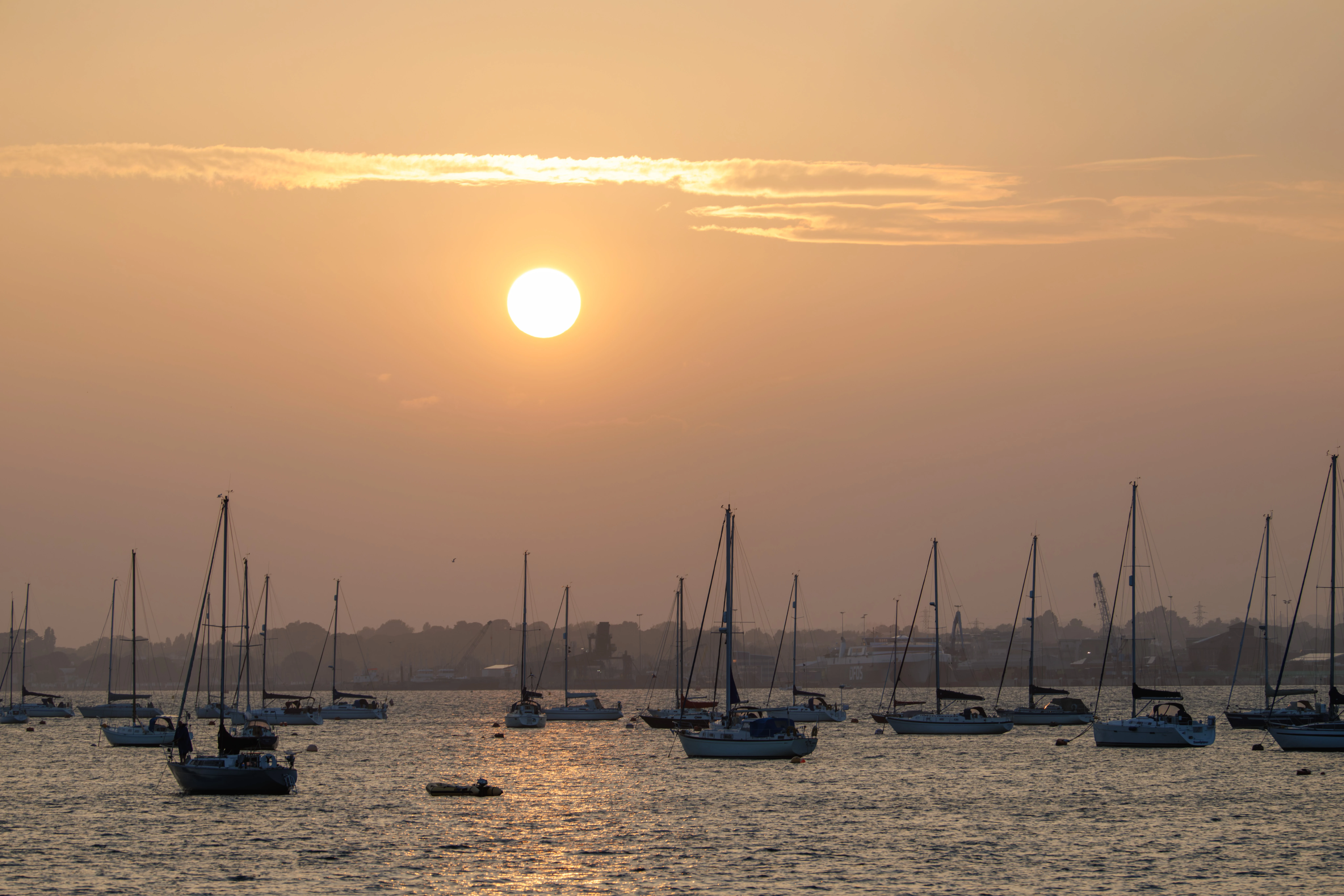 Sunset in Poole Harbour, Poole Harbour, Poole, Dorset, UK — photo by Orlando Prugel-Bennett